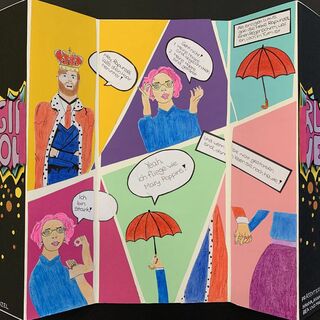 Comic über eine pink-haarige Rapunzel, die ganz viel Girl Power hat